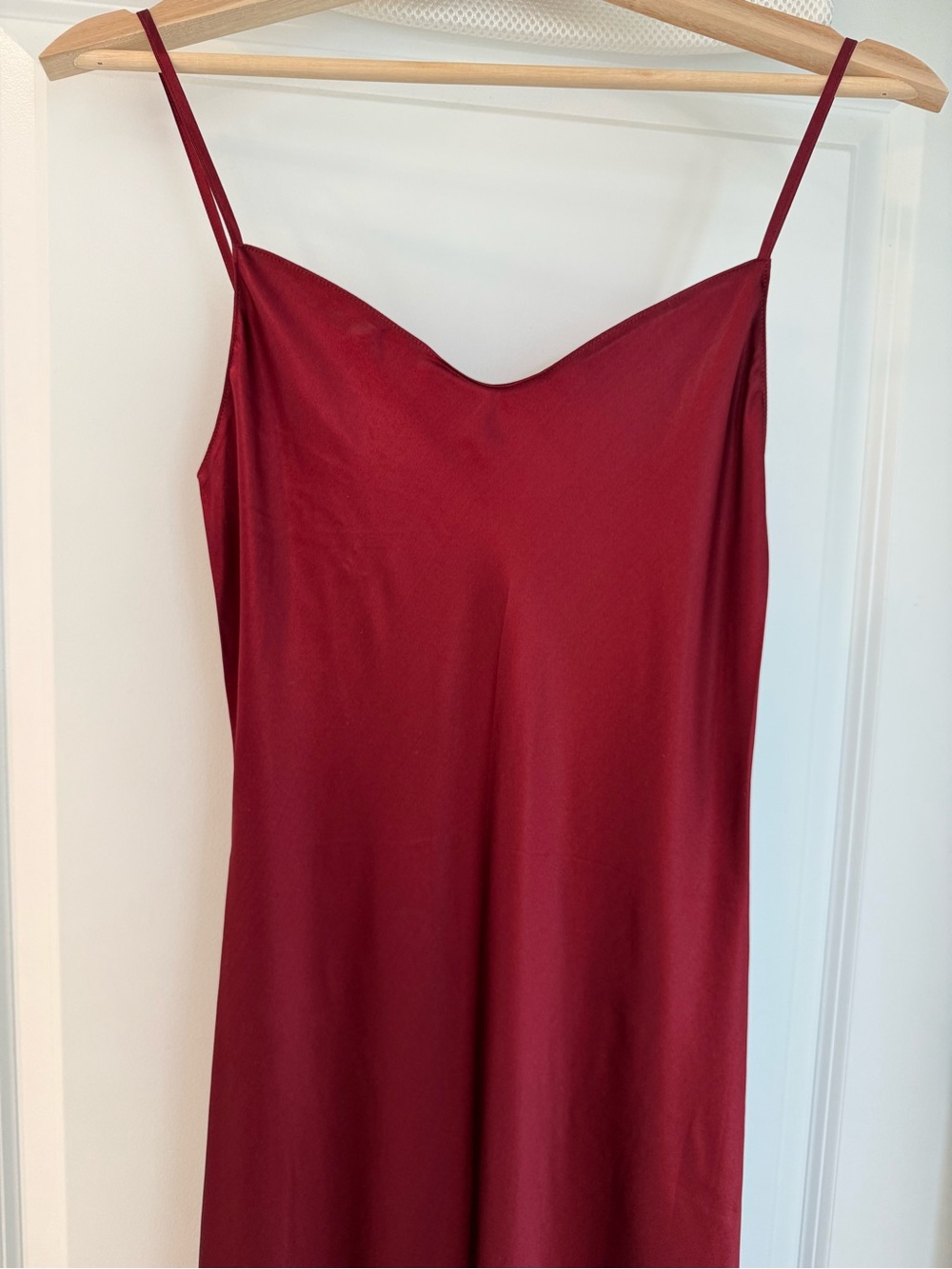 NEW REFORMATION Parma Silk Burgundy Red Slip Dress, wedding guest max dress - Picture 7 of 14